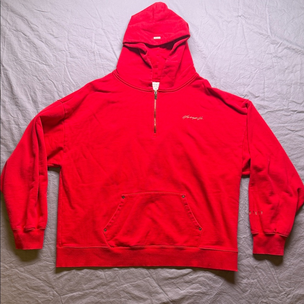 YoungLA Red Quarter Zip-Up Hoodie Men's